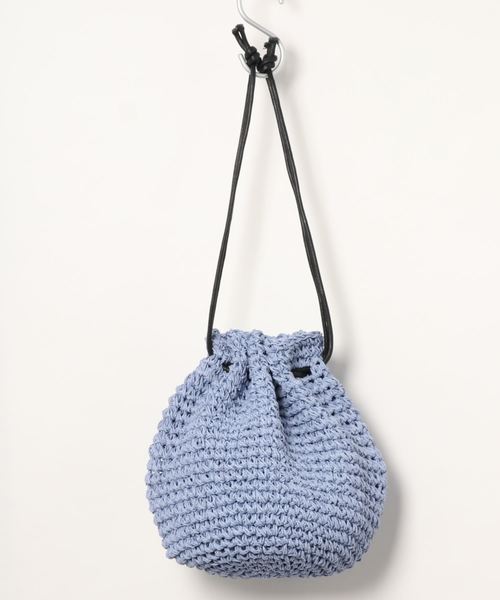 natural couture（ナチュラルクチュール）の「雑材巾着バッグ（ショルダーバッグ・レディース・サックスブルー/ピンク/ナチュラル・FREE）」の9枚目の写真