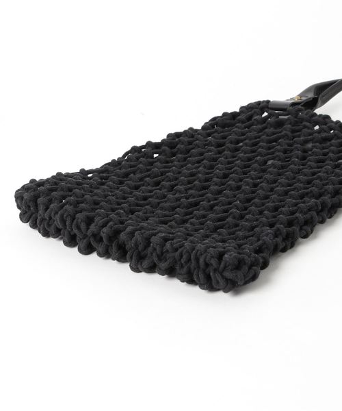 MAISON N.H PARIS(メゾンエヌアッシュパリ)の「MAISON N.H PARIS (メゾン エヌ アッシュ パリ)GOA PM COTTON LEATHER HAND BAG(かごバッグ・レディース・ブラック/ベージュ・FREE)」の4枚目の写真