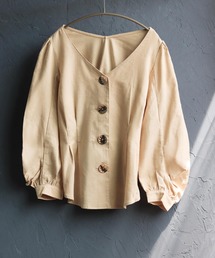 SESTO | パフスリーブメタル釦ブラウス(シャツ/ブラウス)
