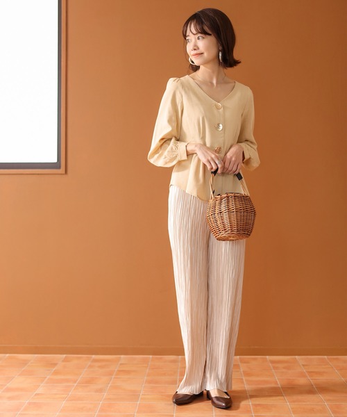 SESTO（セスト）の「パフスリーブメタル釦ブラウス（シャツ/ブラウス・レディース・カーキ/ベージュ/ブラック/ホワイト・M）」の15枚目の写真