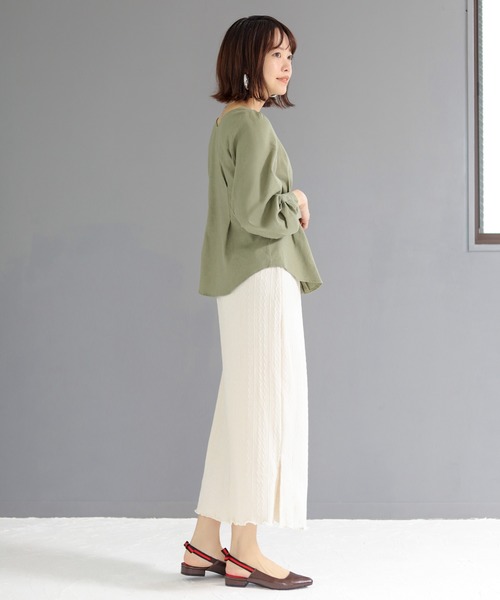 SESTO（セスト）の「パフスリーブメタル釦ブラウス（シャツ/ブラウス・レディース・カーキ/ベージュ/ブラック/ホワイト・M）」の11枚目の写真