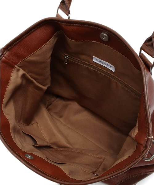 WEGO(ウィゴー)の「WEGO/2WAYフェイクレザーカラートートバッグ(トートバッグ・メンズ・キャメル/ブラック/ブラウン・FREE)」の13枚目の写真