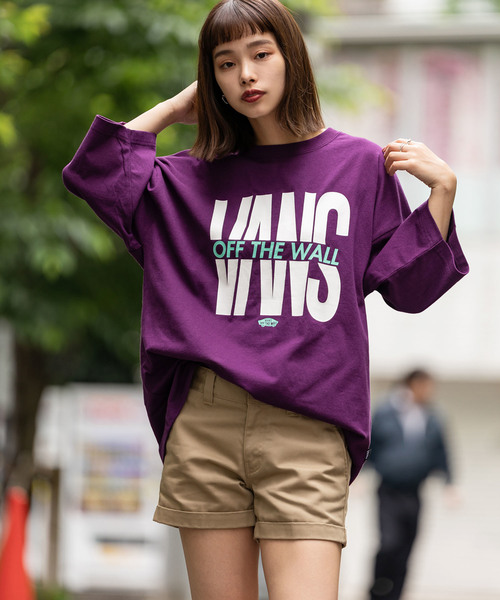 VANS(バンズ)の「VANS/ヴァンズ Center OTW Logo S/S T-Shirt(Tシャツ/カットソー・メンズ・ホワイト/ブラック/バイオレット・S/M/L/XL)」の3枚目の写真