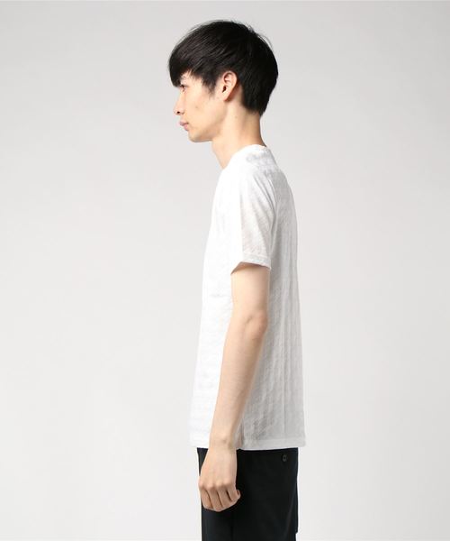 GRAND GLOBAL（グランドグローバル）の「日本製リンクスジャガードV（Tシャツ/カットソー・メンズ・ホワイト/ネイビー/グレー・40/38）」の4枚目の写真