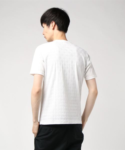 GRAND GLOBAL（グランドグローバル）の「日本製リンクスジャガードV（Tシャツ/カットソー・メンズ・ホワイト/ネイビー/グレー・40/38）」の5枚目の写真