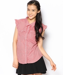 WEGO | WEGO/ギンガムチェック肩フリルブラウス(シャツ/ブラウス)