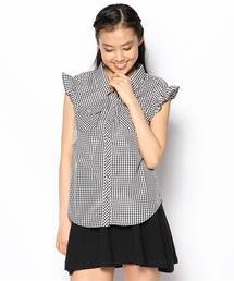 WEGO | WEGO/ギンガムチェック肩フリルブラウス(シャツ/ブラウス)