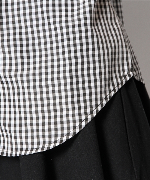 WEGO（ウィゴー）の「WEGO/ギンガムチェック肩フリルブラウス（シャツ/ブラウス・レディース・レッド/ブラック/ブルー/ブルー系その他・FREE）」の7枚目の写真