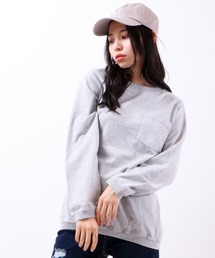 Goodwear(Since1983) リブ袖 クルーネック ラグランスリーブ ポケットTシャツ
