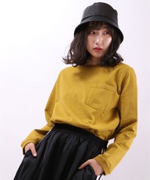 Goodwear(Since1983) リブ袖 クルーネック ラグランスリーブ ポケットTシャツ