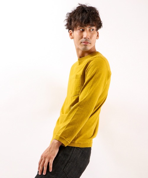 Goodwear(Since1983)(グッドウェア)の「Goodwear(Since1983) リブ袖 クルーネック ラグランスリーブ ポケットTシャツ(Tシャツ/カットソー・メンズ・グレー/ゴールド/ピンク系その他・M)」の9枚目の写真