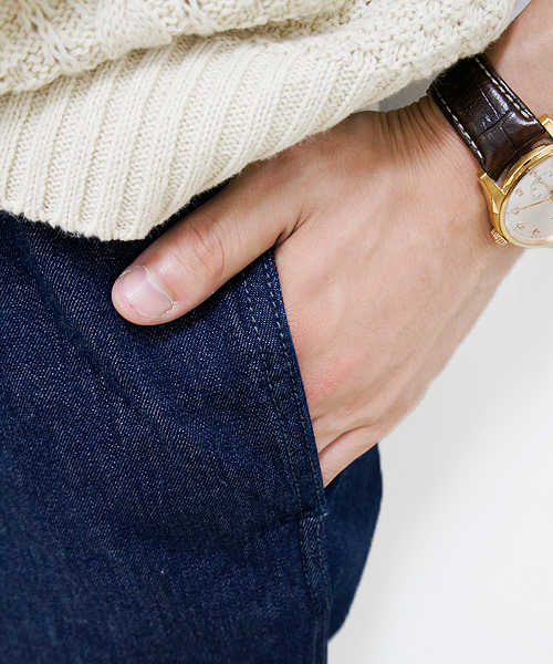 CIAOPANIC(チャオパニック)の「【GRAMICCI×indigos(グラミチ×インディゴス)】デニムテーパードパンツ(デニムパンツ・メンズ・ブルー/インディゴブルー/ホワイト・SMALL/MEDIUM/LARGE/X-SMALL)」の4枚目の写真