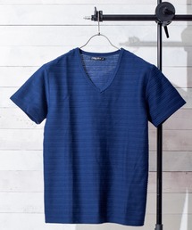 /タックジャガードVネックTシャツ/