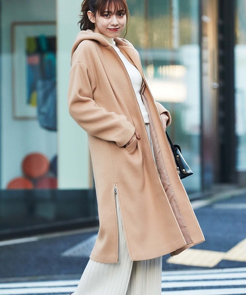 GeeRA(ジーラ)の「サイドジップフーディコート(その他アウター・レディース・ブラック/ベージュ・MEDIUM/LARGE/X-LARGE)」の2枚目の写真