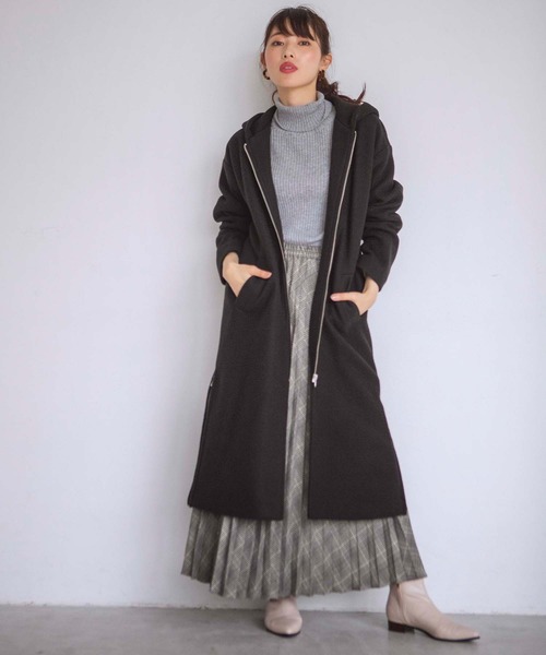 GeeRA(ジーラ)の「サイドジップフーディコート(その他アウター・レディース・ブラック/ベージュ・MEDIUM/LARGE/X-LARGE)」の4枚目の写真
