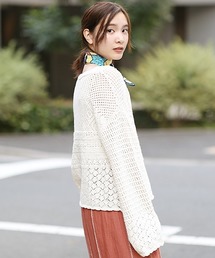 オープンワークニット プルオーバー
