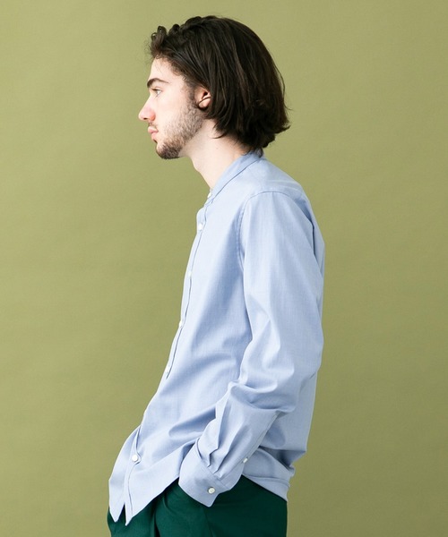 UNITED TOKYO（ユナイテッドトウキョウ）の「シャークスキンバンドカラー（シャツ/ブラウス・メンズ・ホワイト/サックスブルー/グレイッシュベージュ/ブラック・1/2/3）」の6枚目の写真