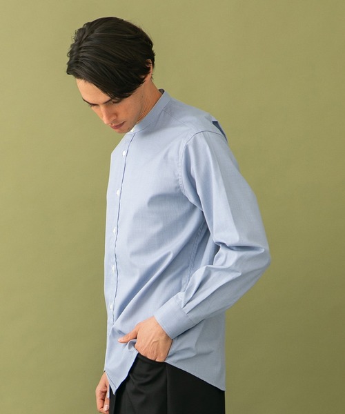 UNITED TOKYO（ユナイテッドトウキョウ）の「シャークスキンバンドカラー（シャツ/ブラウス・メンズ・ホワイト/サックスブルー/グレイッシュベージュ/ブラック・1/2/3）」の14枚目の写真