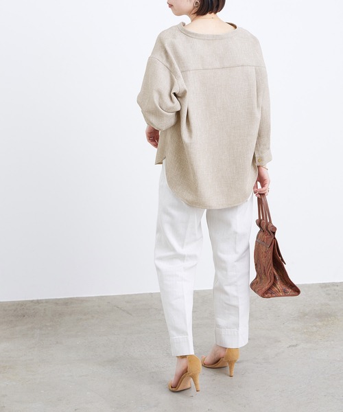 ADAM ET ROPE'（アダムエロペ）の「ツイルスキッパーブラウス（シャツ/ブラウス・レディース・ベージュ/ブラック・FREE）」の13枚目の写真