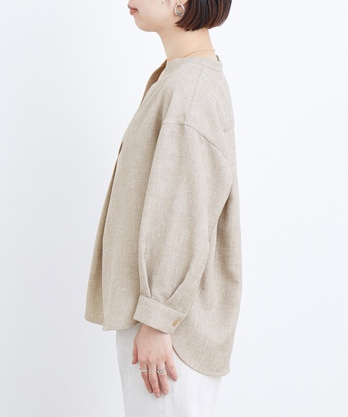 ADAM ET ROPE'（アダムエロペ）の「ツイルスキッパーブラウス（シャツ/ブラウス・レディース・ベージュ/ブラック・FREE）」の7枚目の写真