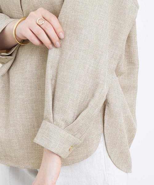 ADAM ET ROPE'（アダムエロペ）の「ツイルスキッパーブラウス（シャツ/ブラウス・レディース・ベージュ/ブラック・FREE）」の16枚目の写真