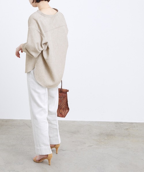 ADAM ET ROPE'（アダムエロペ）の「ツイルスキッパーブラウス（シャツ/ブラウス・レディース・ベージュ/ブラック・FREE）」の12枚目の写真