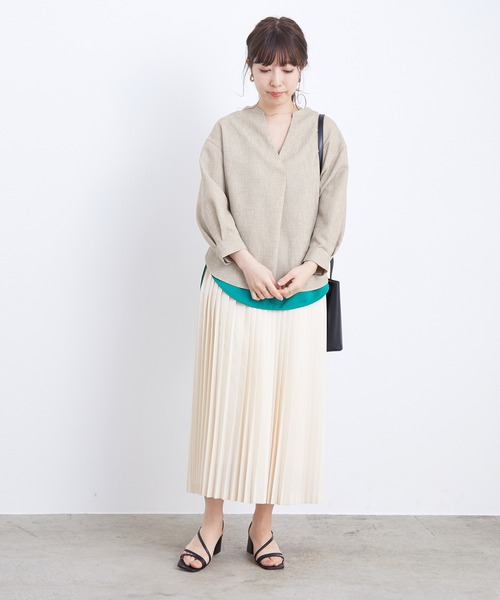 ADAM ET ROPE'（アダムエロペ）の「ツイルスキッパーブラウス（シャツ/ブラウス・レディース・ベージュ/ブラック・FREE）」の20枚目の写真