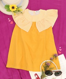 OSYAREVO（オシャレボ）の「キッズ ストライプ フリルカラー ワンピース（ワンピース・キッズ）」