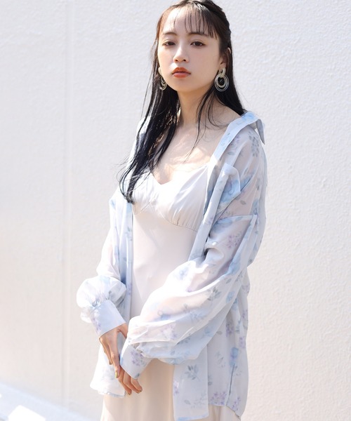 one after another NICE CLAUP（ワンアフターアナザーナイスクラップ）の「オリジナルフラワープリントシャツ（シャツ/ブラウス・レディース・ピンク/ブルー・FREE）」の18枚目の写真