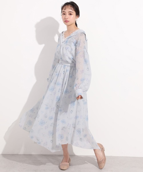 one after another NICE CLAUP（ワンアフターアナザーナイスクラップ）の「オリジナルフラワープリントシャツ（シャツ/ブラウス・レディース・ピンク/ブルー・FREE）」の14枚目の写真