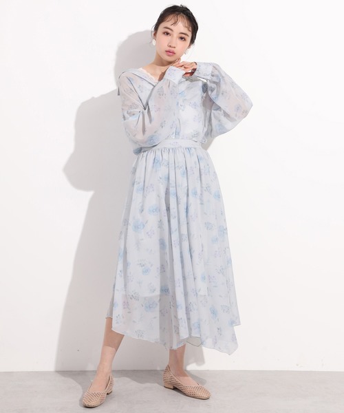 one after another NICE CLAUP（ワンアフターアナザーナイスクラップ）の「オリジナルフラワープリントシャツ（シャツ/ブラウス・レディース・ピンク/ブルー・FREE）」の11枚目の写真