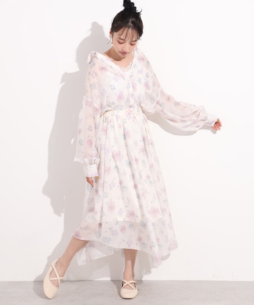 one after another NICE CLAUP（ワンアフターアナザーナイスクラップ）の「オリジナルフラワープリントシャツ（シャツ/ブラウス・レディース・ピンク/ブルー・FREE）」の10枚目の写真