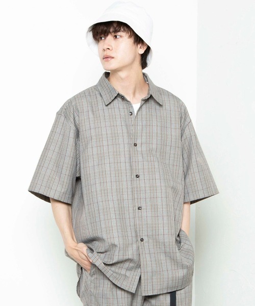 WEGO（ウィゴー）の「WEGO/【セットアップ対応商品】TRクラシックチェック5分袖シャツ（シャツ/ブラウス・メンズ・グレー系その他2/ブラウン系その他2/ベージュ系その他2・MEDIUM/LARGE）」の3枚目の写真