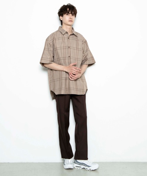 WEGO（ウィゴー）の「WEGO/【セットアップ対応商品】TRクラシックチェック5分袖シャツ（シャツ/ブラウス・メンズ・グレー系その他2/ブラウン系その他2/ベージュ系その他2・MEDIUM/LARGE）」の22枚目の写真