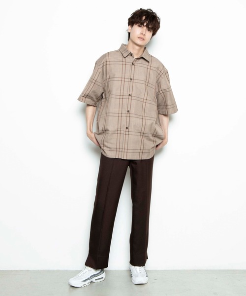 WEGO（ウィゴー）の「WEGO/【セットアップ対応商品】TRクラシックチェック5分袖シャツ（シャツ/ブラウス・メンズ・グレー系その他2/ブラウン系その他2/ベージュ系その他2・MEDIUM/LARGE）」の20枚目の写真