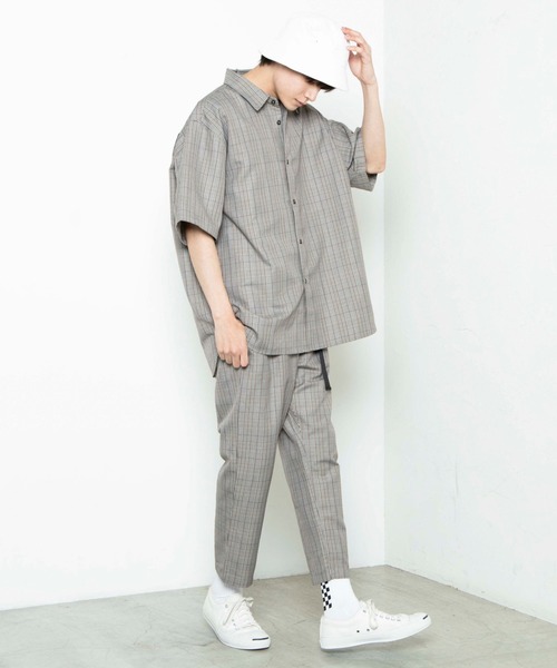 WEGO（ウィゴー）の「WEGO/【セットアップ対応商品】TRクラシックチェック5分袖シャツ（シャツ/ブラウス・メンズ・グレー系その他2/ブラウン系その他2/ベージュ系その他2・MEDIUM/LARGE）」の18枚目の写真