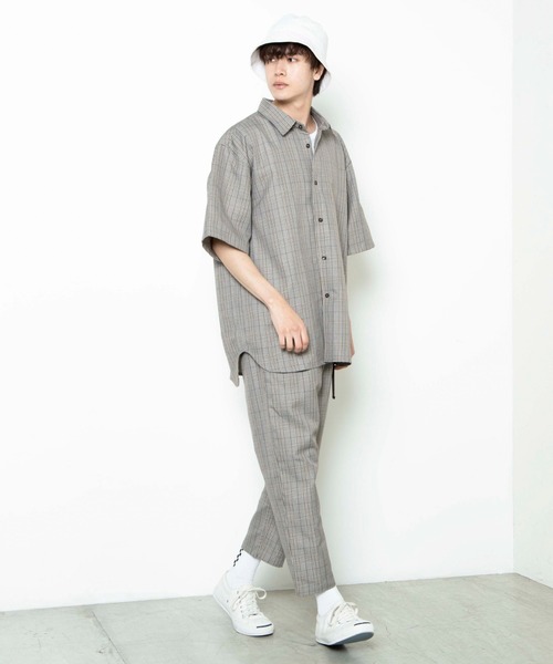 WEGO（ウィゴー）の「WEGO/【セットアップ対応商品】TRクラシックチェック5分袖シャツ（シャツ/ブラウス・メンズ・グレー系その他2/ブラウン系その他2/ベージュ系その他2・MEDIUM/LARGE）」の17枚目の写真