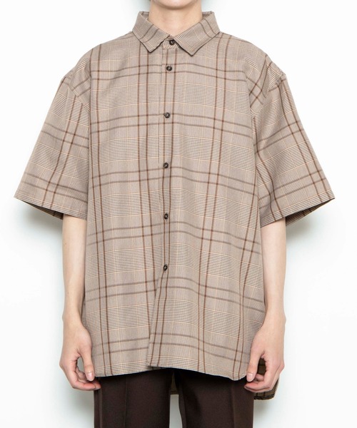 WEGO（ウィゴー）の「WEGO/【セットアップ対応商品】TRクラシックチェック5分袖シャツ（シャツ/ブラウス・メンズ・グレー系その他2/ブラウン系その他2/ベージュ系その他2・MEDIUM/LARGE）」の15枚目の写真