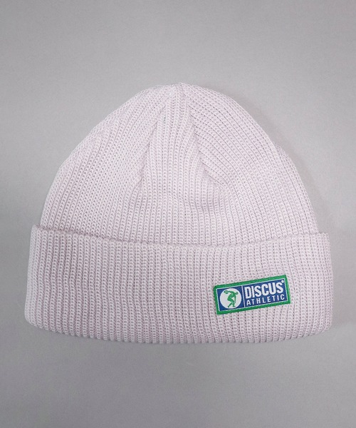 DISCUS（ディスカス）の「【DISCUS】ワンポイント ショートニットキャップ（ニットキャップ/ビーニー・メンズ・ライトイエロー/ネイビー/ライトピンク/オフホワイト/グレー/ブラック/ダークオレンジ/イエロー/ライトパープル/レッド/ライトブルー/グリーン・FREE）」の7枚目の写真