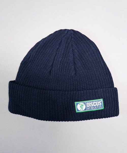 DISCUS（ディスカス）の「【DISCUS】ワンポイント ショートニットキャップ（ニットキャップ/ビーニー・メンズ・ライトイエロー/ネイビー/ライトピンク/オフホワイト/グレー/ブラック/ダークオレンジ/イエロー/ライトパープル/レッド/ライトブルー/グリーン・FREE）」の6枚目の写真