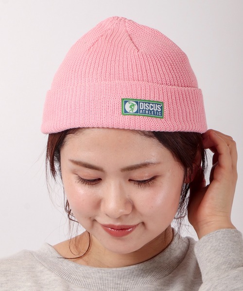 DISCUS（ディスカス）の「【DISCUS】ワンポイント ショートニットキャップ（ニットキャップ/ビーニー・メンズ・ライトイエロー/ネイビー/ライトピンク/オフホワイト/グレー/ブラック/ダークオレンジ/イエロー/ライトパープル/レッド/ライトブルー/グリーン・FREE）」の10枚目の写真