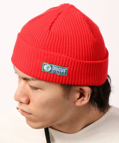 DISCUS（ディスカス）の「【DISCUS】ワンポイント ショートニットキャップ（ニットキャップ/ビーニー・メンズ・ライトイエロー/ネイビー/ライトピンク/オフホワイト/グレー/ブラック/ダークオレンジ/イエロー/ライトパープル/レッド/ライトブルー/グリーン・FREE）」の11枚目の写真
