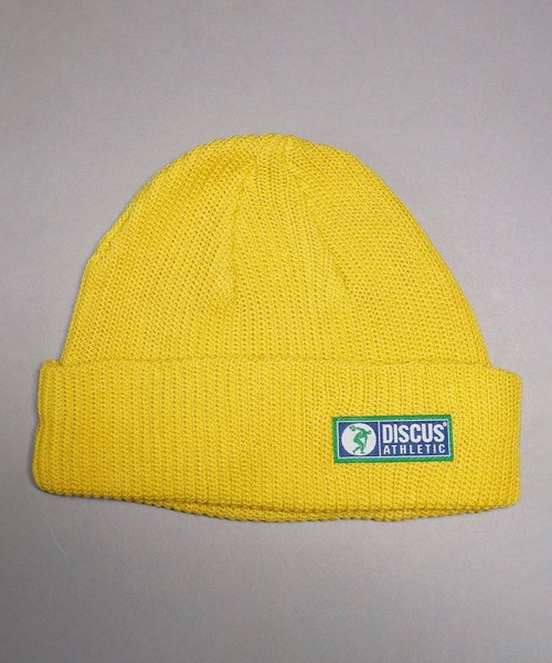 DISCUS（ディスカス）の「【DISCUS】ワンポイント ショートニットキャップ（ニットキャップ/ビーニー・メンズ・ライトイエロー/ネイビー/ライトピンク/オフホワイト/グレー/ブラック/ダークオレンジ/イエロー/ライトパープル/レッド/ライトブルー/グリーン・FREE）」の8枚目の写真