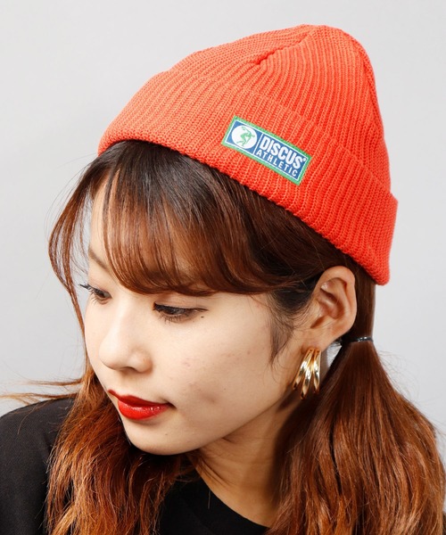 DISCUS（ディスカス）の「【DISCUS】ワンポイント ショートニットキャップ（ニットキャップ/ビーニー・メンズ・ライトイエロー/ネイビー/ライトピンク/オフホワイト/グレー/ブラック/ダークオレンジ/イエロー/ライトパープル/レッド/ライトブルー/グリーン・FREE）」の12枚目の写真