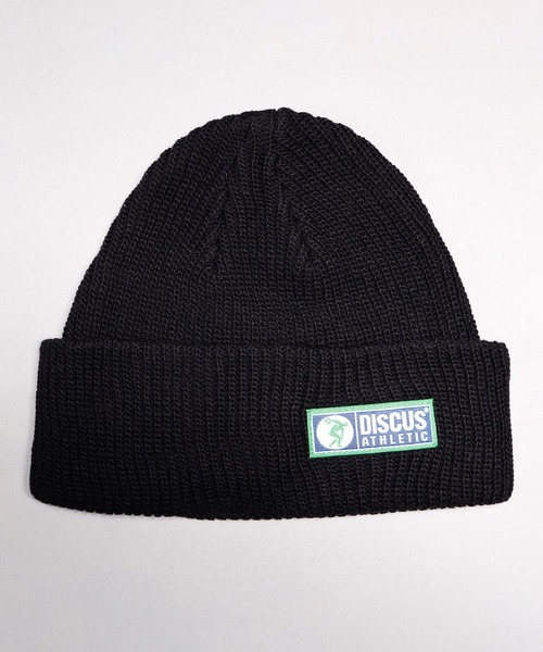 DISCUS（ディスカス）の「【DISCUS】ワンポイント ショートニットキャップ（ニットキャップ/ビーニー・メンズ・ライトイエロー/ネイビー/ライトピンク/オフホワイト/グレー/ブラック/ダークオレンジ/イエロー/ライトパープル/レッド/ライトブルー/グリーン・FREE）」の3枚目の写真