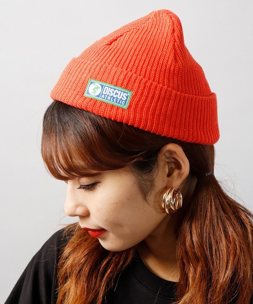 DISCUS（ディスカス）の「【DISCUS】ワンポイント ショートニットキャップ（ニットキャップ/ビーニー・メンズ・ライトイエロー/ネイビー/ライトピンク/オフホワイト/グレー/ブラック/ダークオレンジ/イエロー/ライトパープル/レッド/ライトブルー/グリーン・FREE）」の15枚目の写真