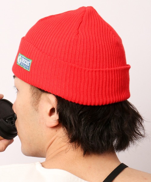 DISCUS（ディスカス）の「【DISCUS】ワンポイント ショートニットキャップ（ニットキャップ/ビーニー・メンズ・ライトイエロー/ネイビー/ライトピンク/オフホワイト/グレー/ブラック/ダークオレンジ/イエロー/ライトパープル/レッド/ライトブルー/グリーン・FREE）」の22枚目の写真