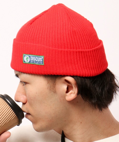 DISCUS（ディスカス）の「【DISCUS】ワンポイント ショートニットキャップ（ニットキャップ/ビーニー・メンズ・ライトイエロー/ネイビー/ライトピンク/オフホワイト/グレー/ブラック/ダークオレンジ/イエロー/ライトパープル/レッド/ライトブルー/グリーン・FREE）」の20枚目の写真