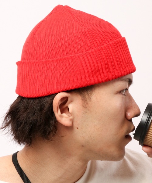 DISCUS（ディスカス）の「【DISCUS】ワンポイント ショートニットキャップ（ニットキャップ/ビーニー・メンズ・ライトイエロー/ネイビー/ライトピンク/オフホワイト/グレー/ブラック/ダークオレンジ/イエロー/ライトパープル/レッド/ライトブルー/グリーン・FREE）」の21枚目の写真