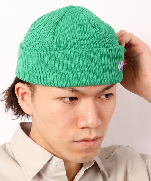 DISCUS（ディスカス）の「【DISCUS】ワンポイント ショートニットキャップ（ニットキャップ/ビーニー・メンズ・ライトイエロー/ネイビー/ライトピンク/オフホワイト/グレー/ブラック/ダークオレンジ/イエロー/ライトパープル/レッド/ライトブルー/グリーン・FREE）」の17枚目の写真